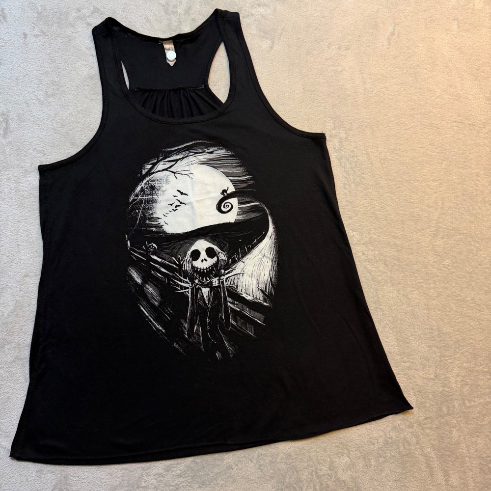 Nightmare Before Christmas Jack Skellington The Scream Graphic Tank Top Black XL